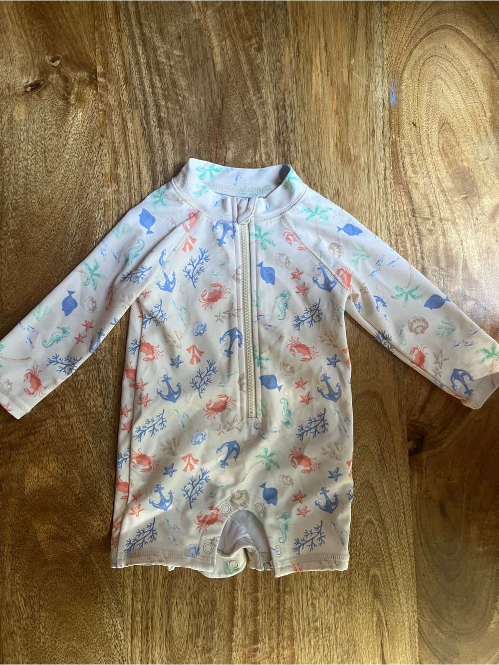 Janie and Jack Baby Recycled Sea Friends Rash Guard Swimsuit 0-3m